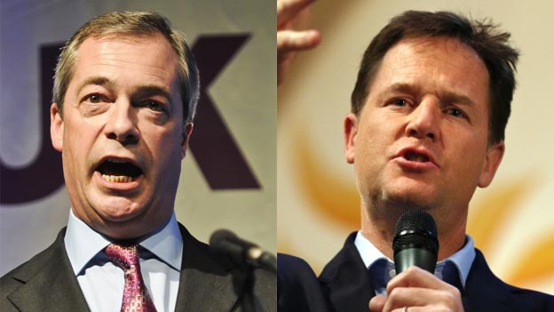 Dates settled for Farage-Clegg head-to-head open debates on EU membership Dates settled for Farage-Clegg head-to-head open debates on EU membership